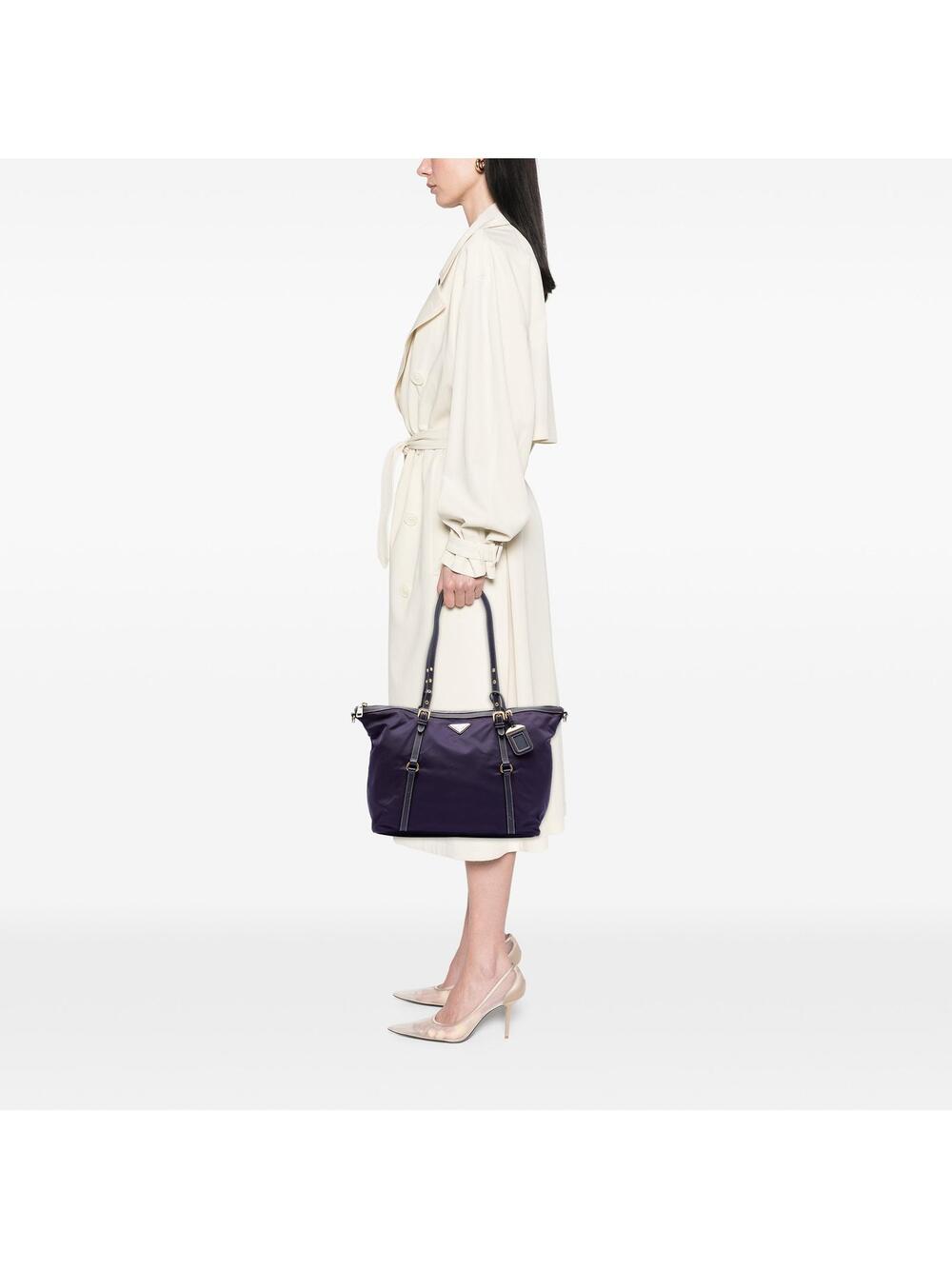 Prada Saffiano Trimmed Tessuto Satchel #314563P44B - Picture 6 of 6